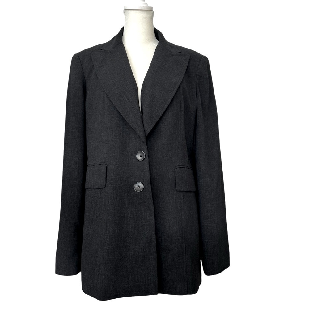 INC International Two Button Notch Collar‎ Classic Gray Blazer Jacket in Size 10